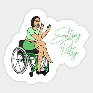 Sitting Pretty in Green 3 Sticker